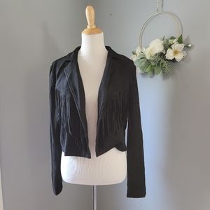 DO+BE Faux Suede Fringe Jacket Size Large